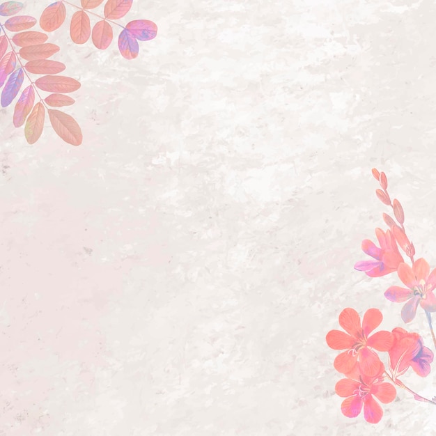 Blank pink floral frame vector