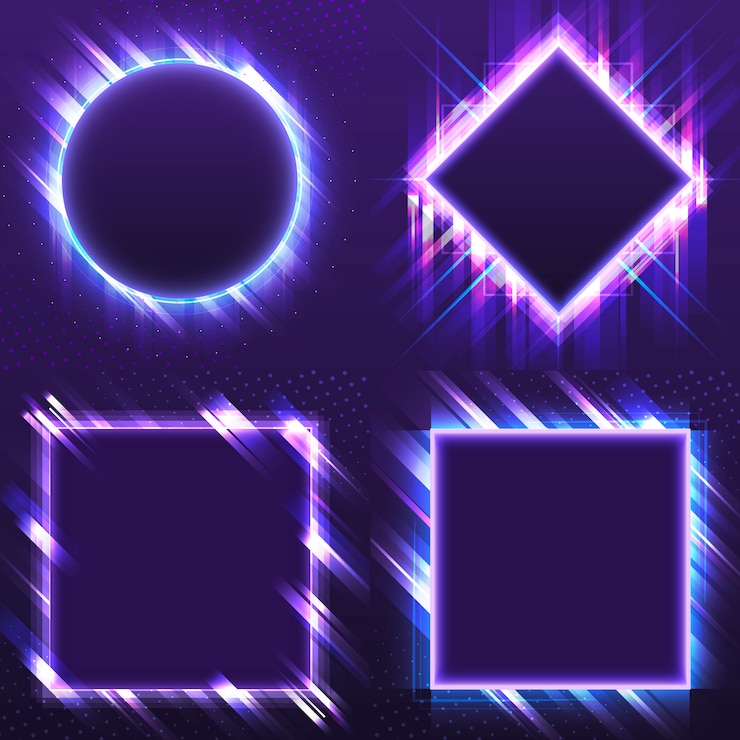 Free Vector blank purple signboard vectors set