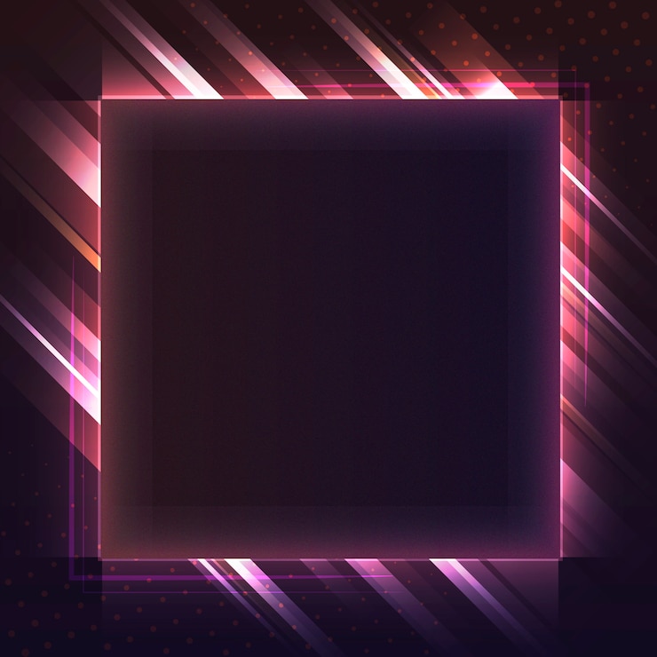 Free Vector blank red square neon signboard vector