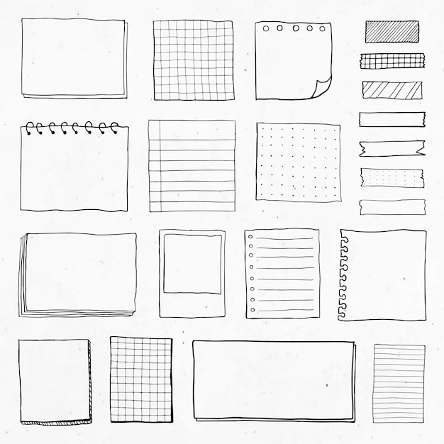 Free vector blank reminder paper notes set