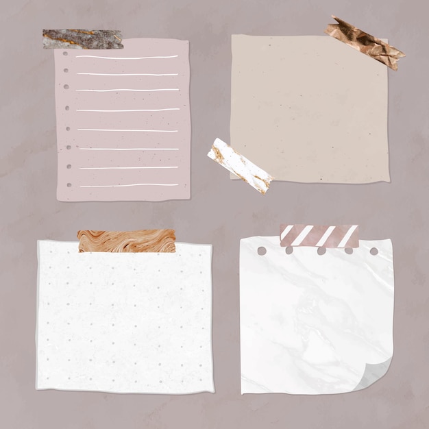 Free vector blank reminder paper notes set