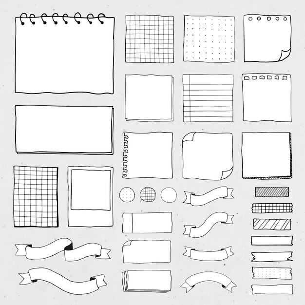 Blank Reminder Paper Notes Vector Set
