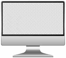 무료 벡터 흰색 배경에 고립 된 빈 화면 컴퓨터 아이콘