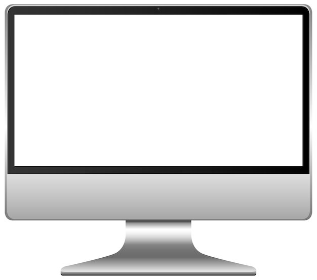 白い背景に分離された空白の画面コンピューターアイコン