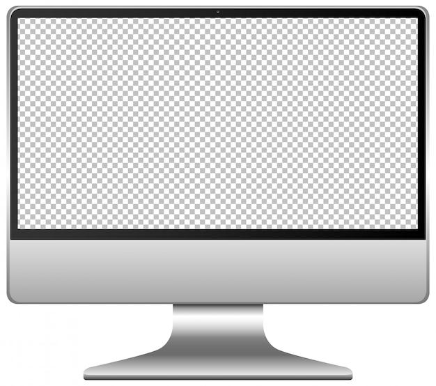 Значок компьютера пустой экран, изолированные на белом фоне