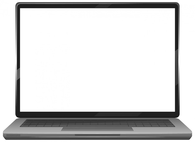 Blank Screen Laptop Gadget Icon Isolated on White Background