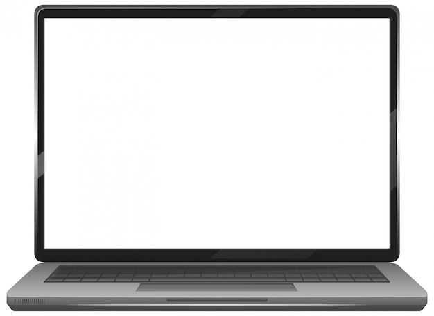흰색 배경에 고립 된 빈 화면 노트북 가제트 아이콘