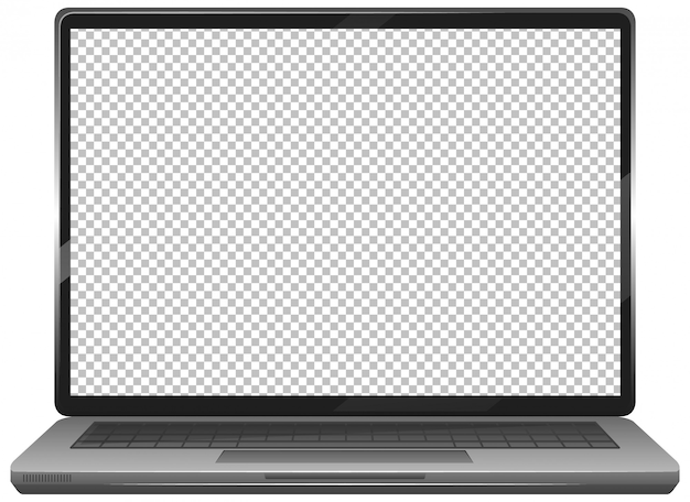 Blank Screen Laptop Gadget Icon  On White Background