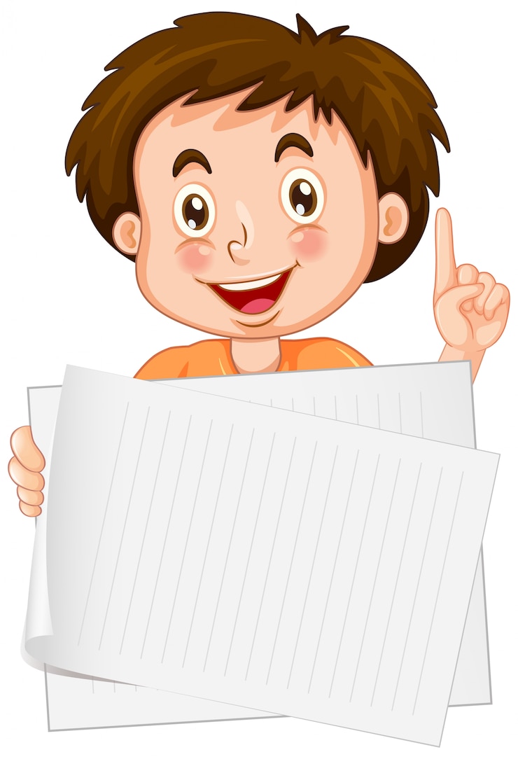 Free Vector blank sign template with cute boy on white background