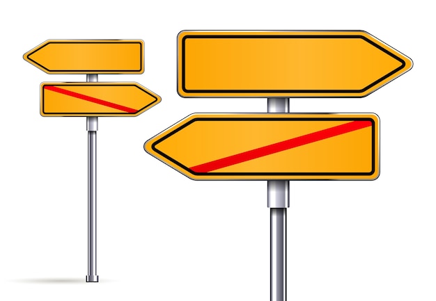 Blank signs pointing in opposite directions vector illustrarion