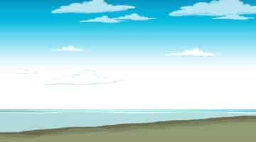 Free vector blank sky at daytime scene with blank flood landscape