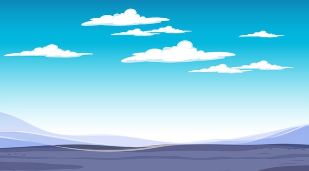 Free vector blank sky at daytime scene with blank flood landscape