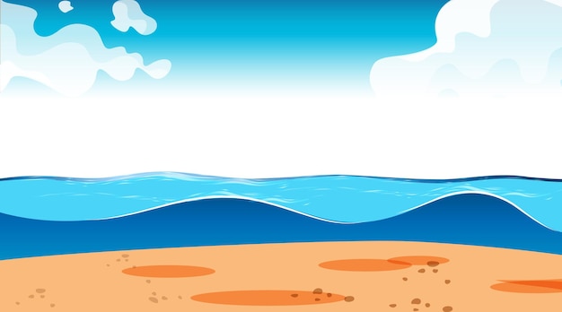 Free vector blank sky at daytime scene with blank flood landscape