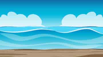 Free vector blank sky at daytime scene with blank flood landscape