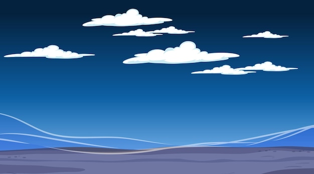 Free vector blank sky at night scene with blank flood landscape