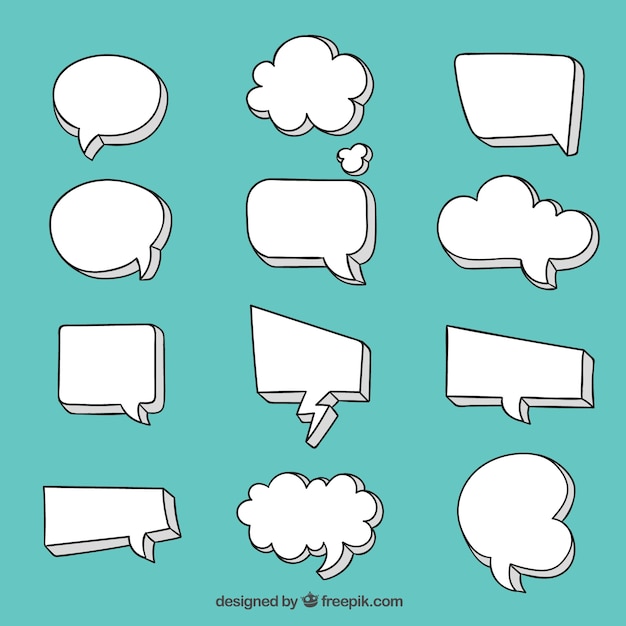 Blank speech bubble collection