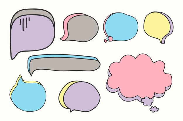 Blank speech bubble set