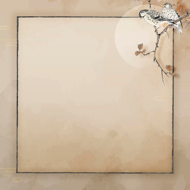 Бесплатное векторное изображение Пустая квадратная рамка для птиц