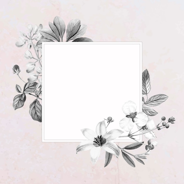 空白の正方形の花のフレームデザイン
