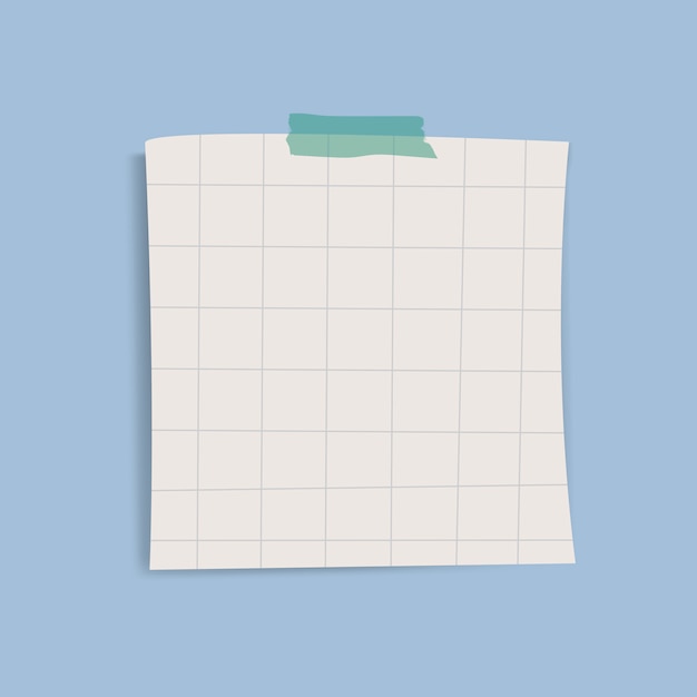 Blank square grid reminder note vector