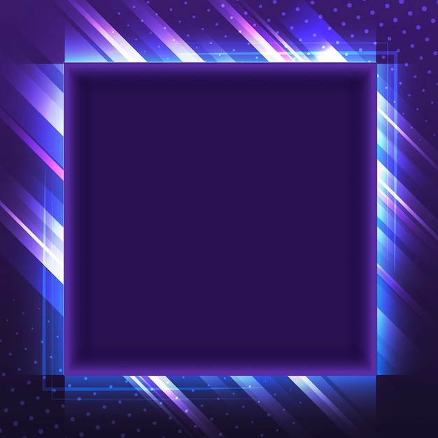 Blank violet square neon signboard vector