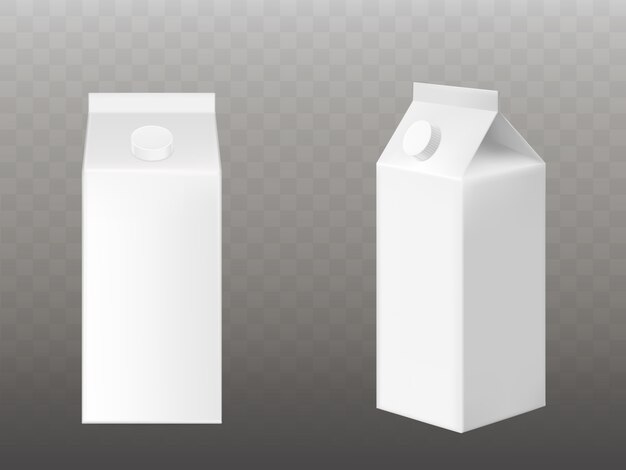 Пустая белая упаковка для молока или сока