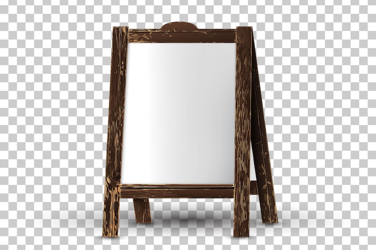 Free Vector blank wood menu outdoor advertising stand