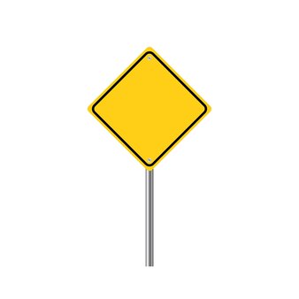 Пустой желтый вектор дорожный знак на белом фоне