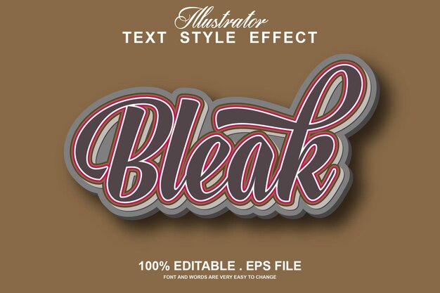 Bleak text effect editable