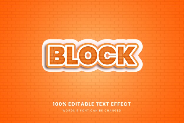 Premium Vector | Block editable text effect