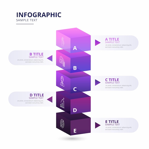 Block layers infographic template