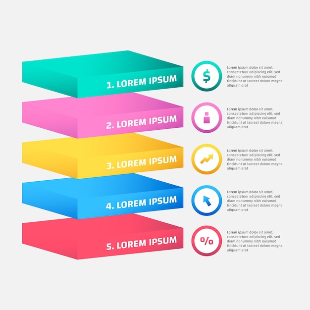 Free vector block layers infographic
