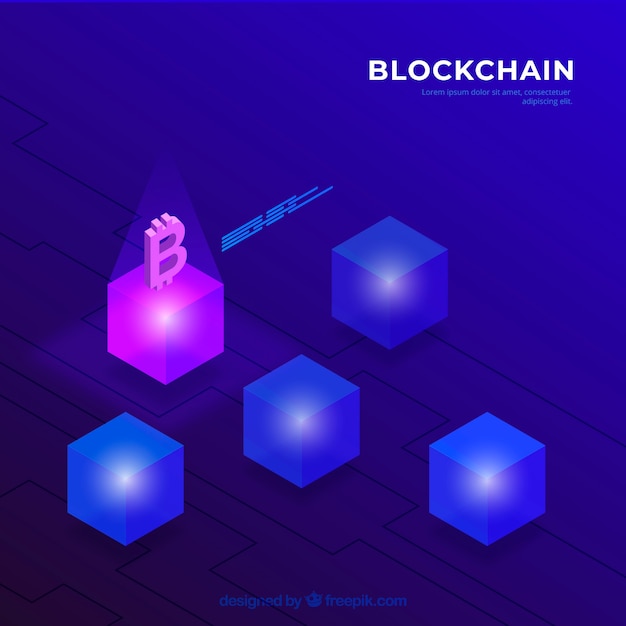 Free vector blockchain concept for landing page