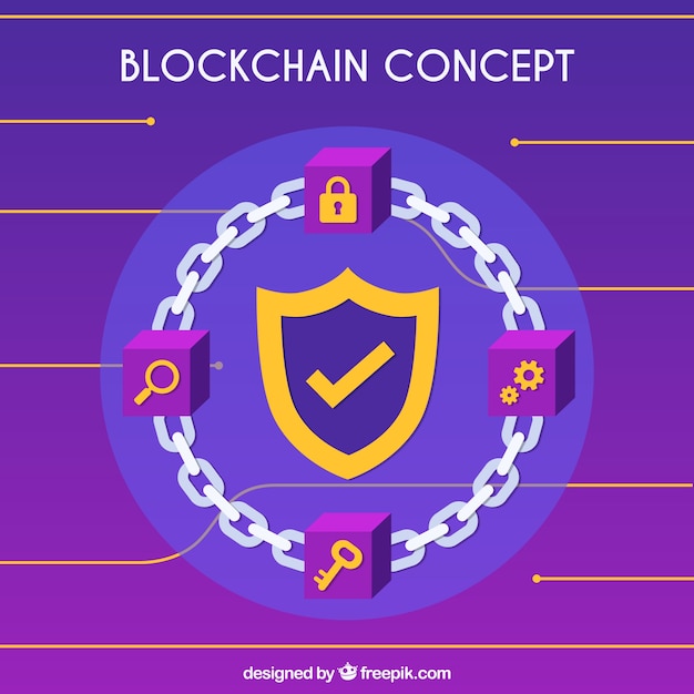 Free vector blockchain concept