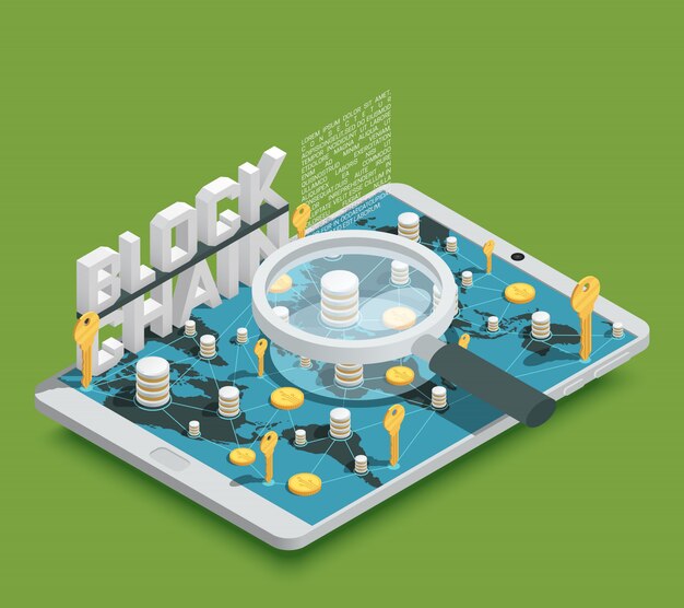 Free vector blockchain cryptocurrency payments isometric composition