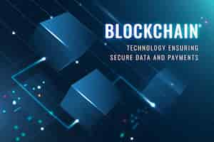 Free vector blockchain technology security template vector data and payment securing blog banner