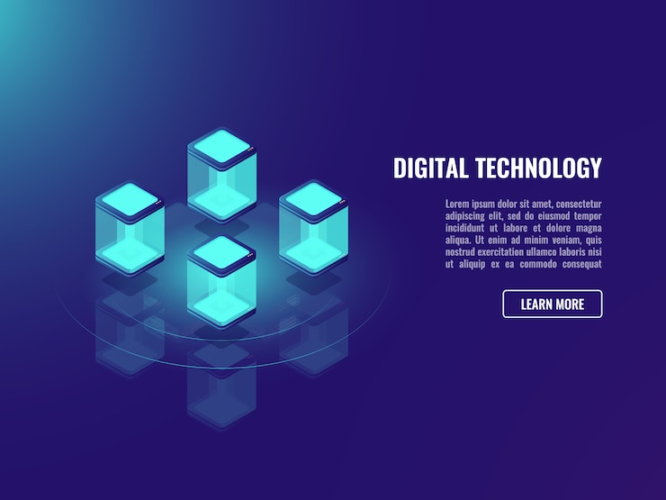 Free Vector blockhacin technology concept, data exchange, cloud information storage,