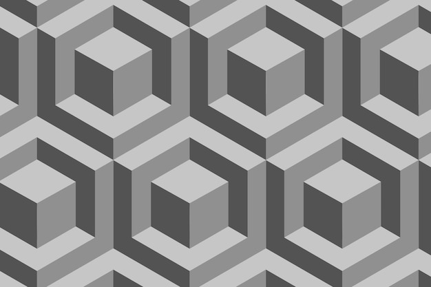 Blocks 3d geometric pattern vector grey background in modern style