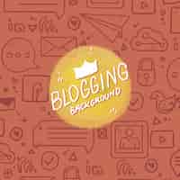 Vettore gratuito blog sfondo con elementi disegnati a mano