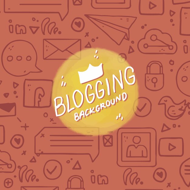 Blog background with hand drawn elements