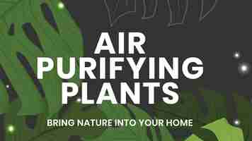Free vector blog banner template vector botanical background with air purifying plants text