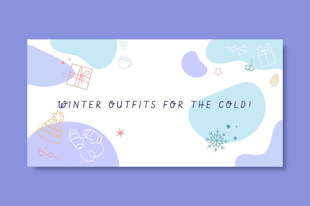 Free vector blog header template of doodle colorful winter drawing