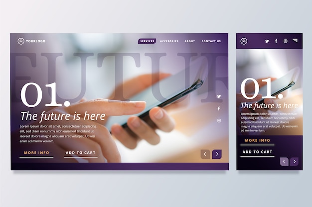 Free vector blog landing page template