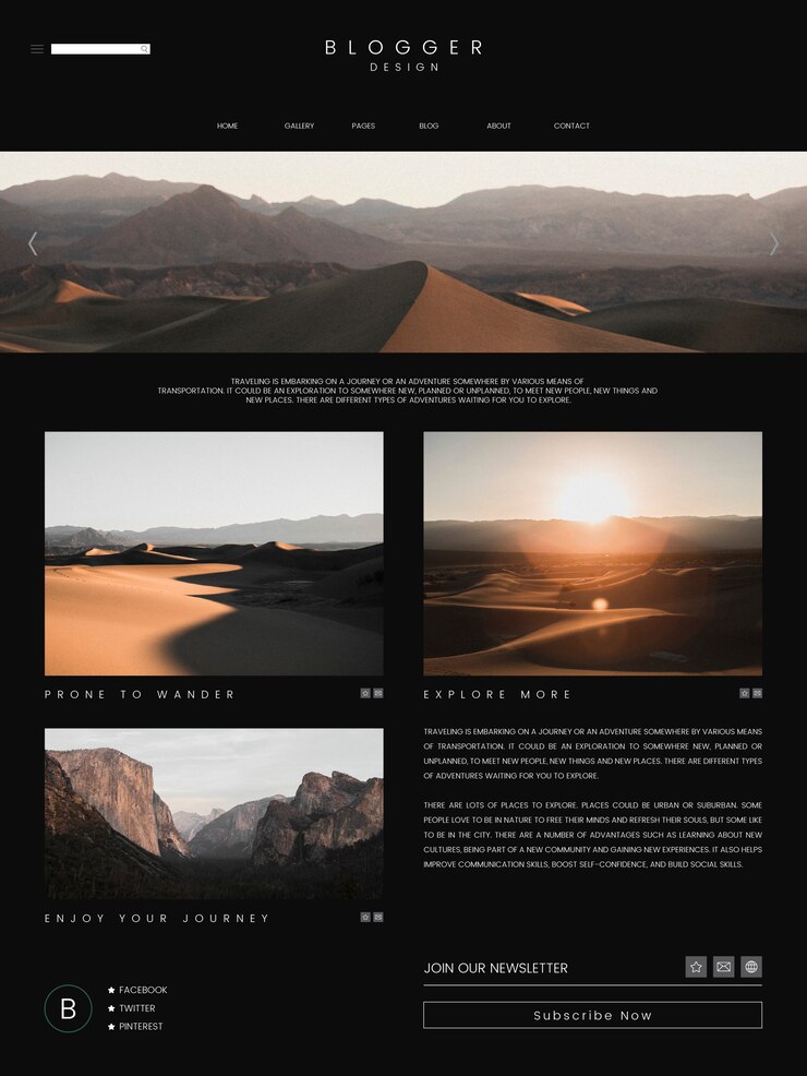 Free Vector blog main page template