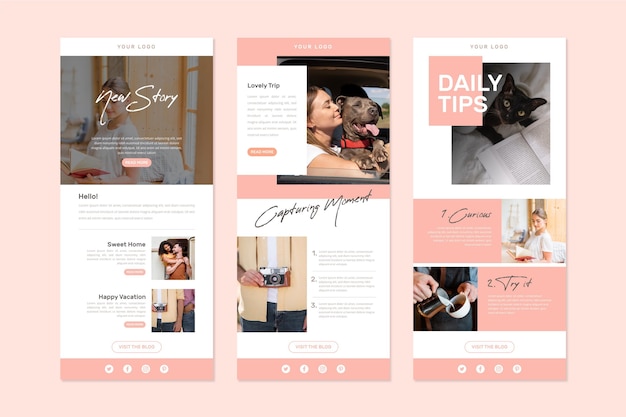 Blogger email template with photos collection