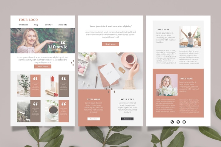 Free Vector blogger email template