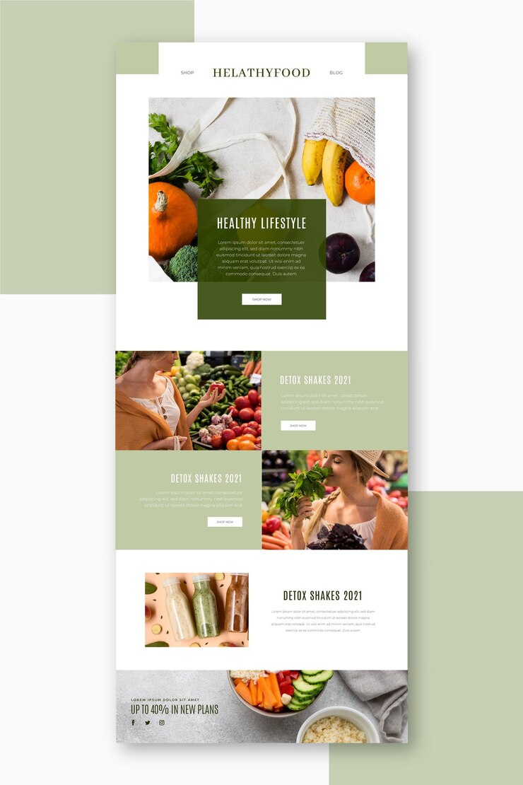Free Vector blogger email template
