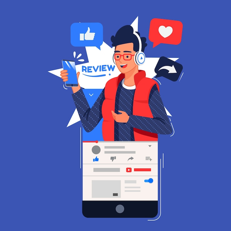 Бесплатный Вектор концепция обзора blogger