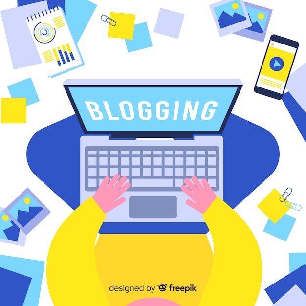 Free vector blogging concept