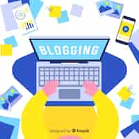 Vettore gratuito concetto di blogging